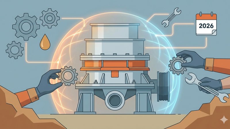 Современная иллюстрация, детали дробилки Metso, запчасти для горнодобывающей промышленности Казахстана.