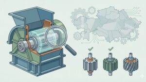 Современная иллюстрация на тему запчастей для дробилок Metso, используемых в Казахстане.